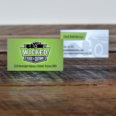 Wicked Rods and Customs business cards
