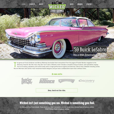 Wicked Rods and Customs website